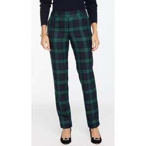 TALBOTS Black Watch Green Plaid Wool-Blend Hampshire Ankle Pants Size 8 Petite